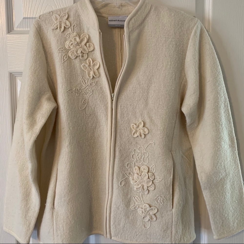 Alfred Dunner 100% Wool Cream Jacket